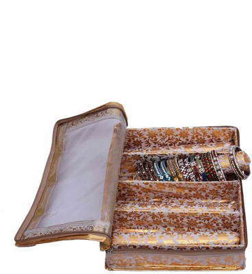 

Kuber Industries Bangle Four Roll box Jewellery Vanity Box(Gold)