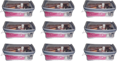 

Addyz Pack of Nine Cosmetic Bag Organizer Makeup Storage Jewellery Vanity Box(Transparent)
