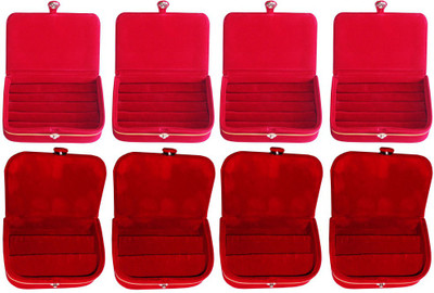 

Abhinidi Set of 8 velvet Vanity case Ring and Earring storage travelling Folder Box Vanity Box(Multicolor)