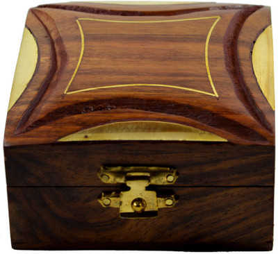 

Craftuno Craftuno Handcrafted Wooden Ring Box Decorative Vanity Box(Brown)