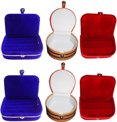 

Abhinidi Combo of 6 velvet case Ring and Earring storage travelling Folder Jewellery Vanity Box(Multicolor)