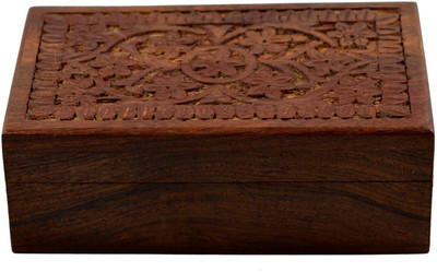 

Craftuno Handcrafted Wooden Decorative Vanity Box(Brown)