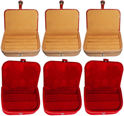 

Abhinidi Combo of 6 velvet case Ring and Earring storage travelling Folder Jewellery Vanity Box(Multicolor)