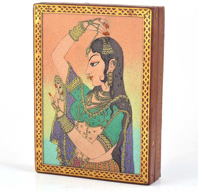 

Shree Sai Handicraft Wooden Box Gemstone Meera Painting Jewellery Vanity Box(Brown)