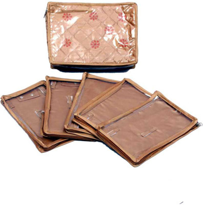 

Kuber Industries Locker Jewllery Kit Golden In Quilted Satin Five Flaps Makeup Vanity Box(Gold)