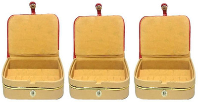 

Addyz Combo Pack Of 3 Pieces Earring Case Jewellery Vanity Box(Rust)