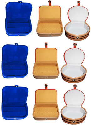 

Abhinidi Combo of 9 velvet case Ring and Earring storage travelling Folder Jewellery Vanity Box(Multicolor)