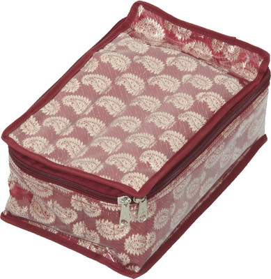 

Kuber Industries " Locker Jewellery Kit With 12 Pouches (Brocade Material) Wedding Collection Gift " Multi purpose Vanity Box(Maroon)