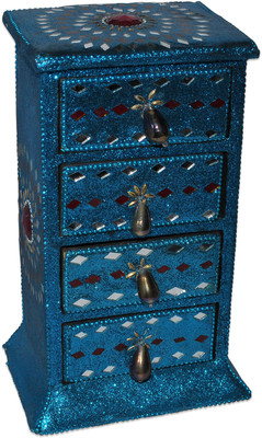 

DakshCraft Turquoise Decorative Handmade Jewelry Storage Box Makeup and Jewellery Vanity Box(Turquoise)