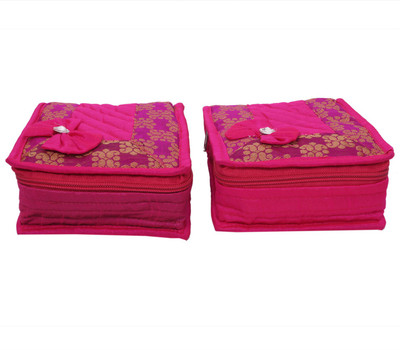 

Hanu Enterprises Locker Jewellery Kit Makeup Vanity Box(Magenta)