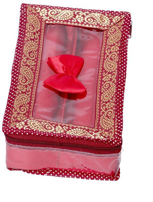 

Kuber Industries 2 Rod Brocade Bangle box (9 cm x 17 cm x 28 cm) Make Up Vanity Box(Maroon)