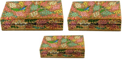 

Craftuno Handcrafted Paper Mache Box - Set of 3 Showpiece Vanity Box(Multicolor)