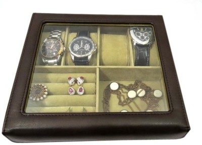View Essart Watch Box(Dark Brown, Holds 4 Watches)  Price Online