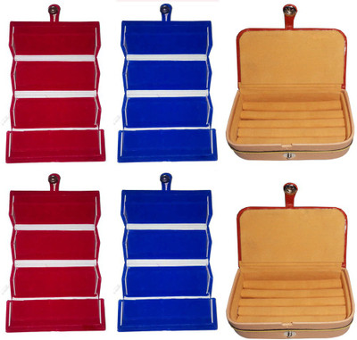 

Abhinidi Combo of 6 velvet case Ring and Earring storage travelling Folder Jewellery Vanity Box(Multicolor)