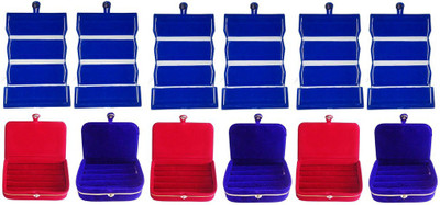 

Abhinidi Combo of 12 velvet case Ring and Earring storage travelling Folder Jewellery Vanity Box(Multicolor)