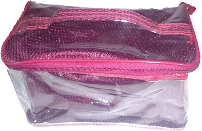 Addyz Set of Three Vanity Toiletry Organizer Makeup storage jewellery Vanity Box(maroon)