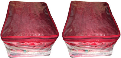 Atorakushon 2pc Saree Salwar Suit Dress Protection Cover Garment Pouch Organiser Box Bag Storage Case Vanity Box(Maroon) available at flipkart for Rs.1899