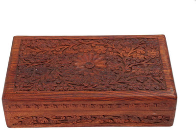 

Store Indya Exclusive Hand Carved Wooden Decorative Jewellery Vanity Box(Brown)