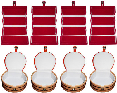 

Abhinidi Set of 8 velvet case Ring and Earring storage travelling Folder Jewellery Vanity Box(Multicolor)