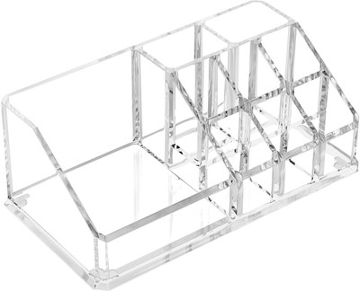 

Rajica 9 Compartment Cosmetic and Jewellery Organizer Makeup Vanity Box(Transparent)
