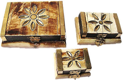 

Muccasacra Elephant Bone Royal Looking multipurpose Boxes, Jewellery Storage, collectible items, festive gifting Vanity Box(Ivory)