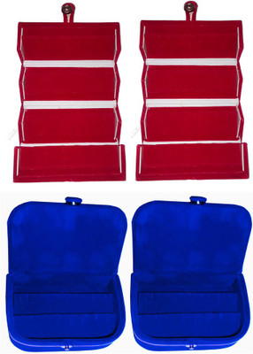 

Abhinidi Combo of 4 velvet case Ring and Earring storage travelling Folder Jewellery Vanity Box(Multicolor)