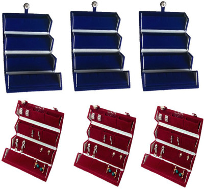 

Abhinidi Pack of 6 Ear Ring Folder Case Travelling Pouch Organizer Vanity Box(Blue,Red)