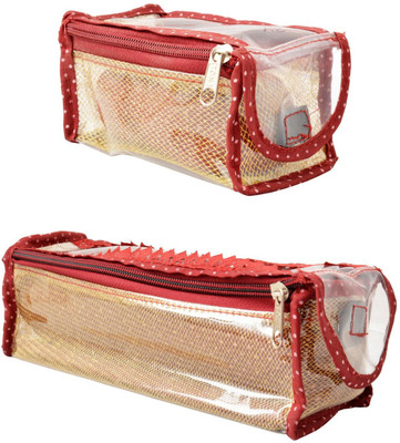

Srajanaa single rod and 5 ich combo box 2pcs Bangle Vanity Box(Maroon, Cream)