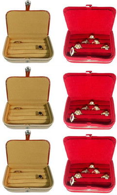 

Abhinidi Pack of 6 Ring box rarring case Travelling Pouch Box Vanity Box(Brown,Red)