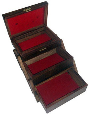 

Desi Karigar sliding Jewellery Vanity Box(Brown)