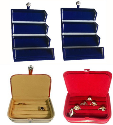 

Abhinidi Pack of 3 Ear Ring Folder Ring case Travelling Pouch Box Vanity Box(Blue,Brown,Red)