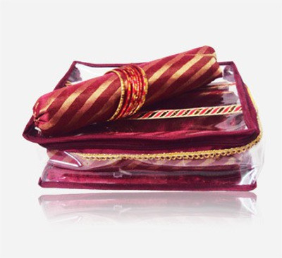 

Pretty Krafts Three Roll brown Storage Makeup Vanity Box(Maroon)