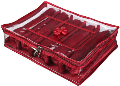 

SuiDhaga Bangle Box Satin 5 Line Bangle Organiser Vanity Box(Maroon)