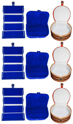 

Abhinidi Combo of 9 velvet case Ring and Earring storage travelling Folder Jewellery Vanity Box(Multicolor)