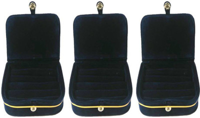 

Addyz Combo Pack Of 3 Pieces Bangle Case Jewellery Vanity Box(Blue)