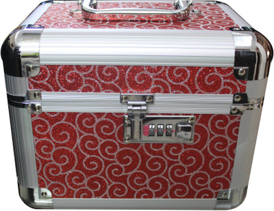 

Platinum JD43 Cosmetic 2 Compartment with Lock Makeup, Jewellery Vanity Box(Red)