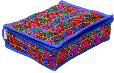 

Kuber Industries Kit with Bangle in heavy Quilted Material Make Up Vanity Box(Blue)