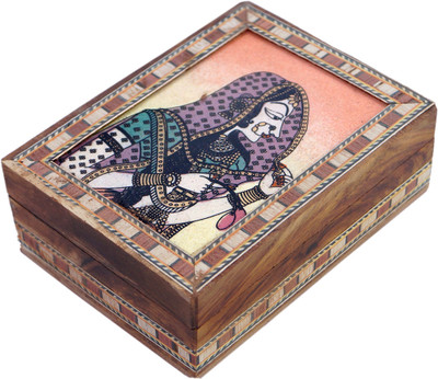 

R S Jewels Gemstone Bani Thani Rajasthani Painting 4 x 3 Jewellery Vanity Box(Multicolor)