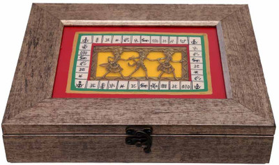 

Indikala Handcrafted Grey Rectangular Dhokra Work Multipurpose Vanity Box(Grey & Red)
