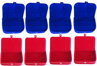 

Abhinidi Set of 8 velvet case Ring and Earring storage travelling Folder Jewellery Vanity Box(Multicolor)