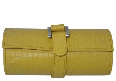 

Hide Park Genuine Leather Jewellery Roll, Makeup Vanity Box(Yellow)