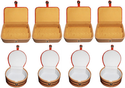

Abhinidi Combo of 8 velvet case Ring and Earring storage travelling Folder Jewellery Vanity Box(Multicolor)