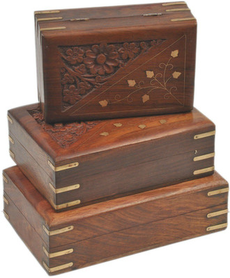 

Craftatoz VB-05 perfect for wedding, gifts, make up Vanity Box(Brown)