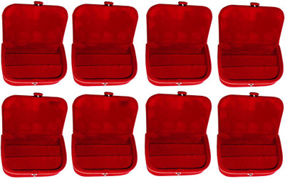 

Abhinidi Set of 8 velvet case Earring Jewelry storage travelling folder Jewellery Vanity Box(Maroon)