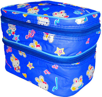 

Atorakushon Double decker cosmetic Jewellery Makeup Toiletry Bag Storage Case Vanity Box(Blue)