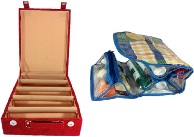

Addyz Combo of 4 Rod Bangle Box and Cosmetic Bag Jewellery Vanity Box(Maroon, Blue)