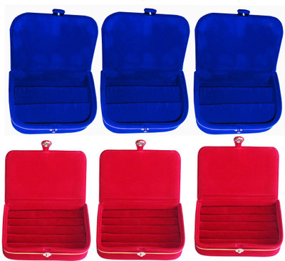 

Abhinidi Combo of 6 velvet case Ring and Earring storage travelling Folder Jewellery Vanity Box(Multicolor)