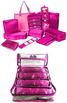 

Atorakushon Jewellery Pouches Make Up Kit Wedding Collection Gift with Bangle Organiser Box Storage Case Vanity Box(Purple)