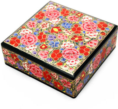 

Indsights Paper Mache Flat Box 5 Inches Jewellery Vanity Box(Multicolor)