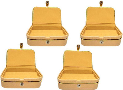 

Addyz Combo Pack Of 4 Pieces Earring Case Jewellery Vanity Box(Gold)